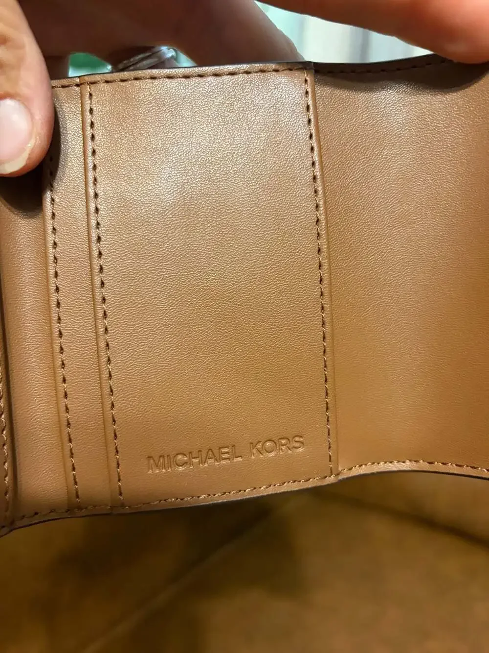 Michael Kors Jet Set XS Trifold Wallet Vanilla/Luggage